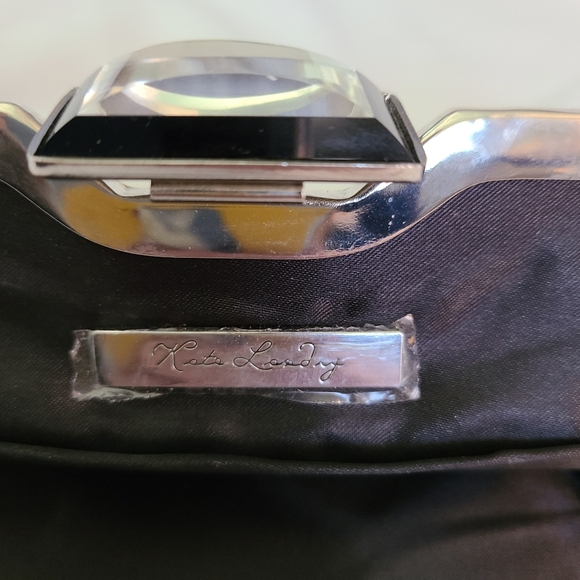 Kate Landry Black Clutch with Rhinestone Closure - Picture 5 of 9